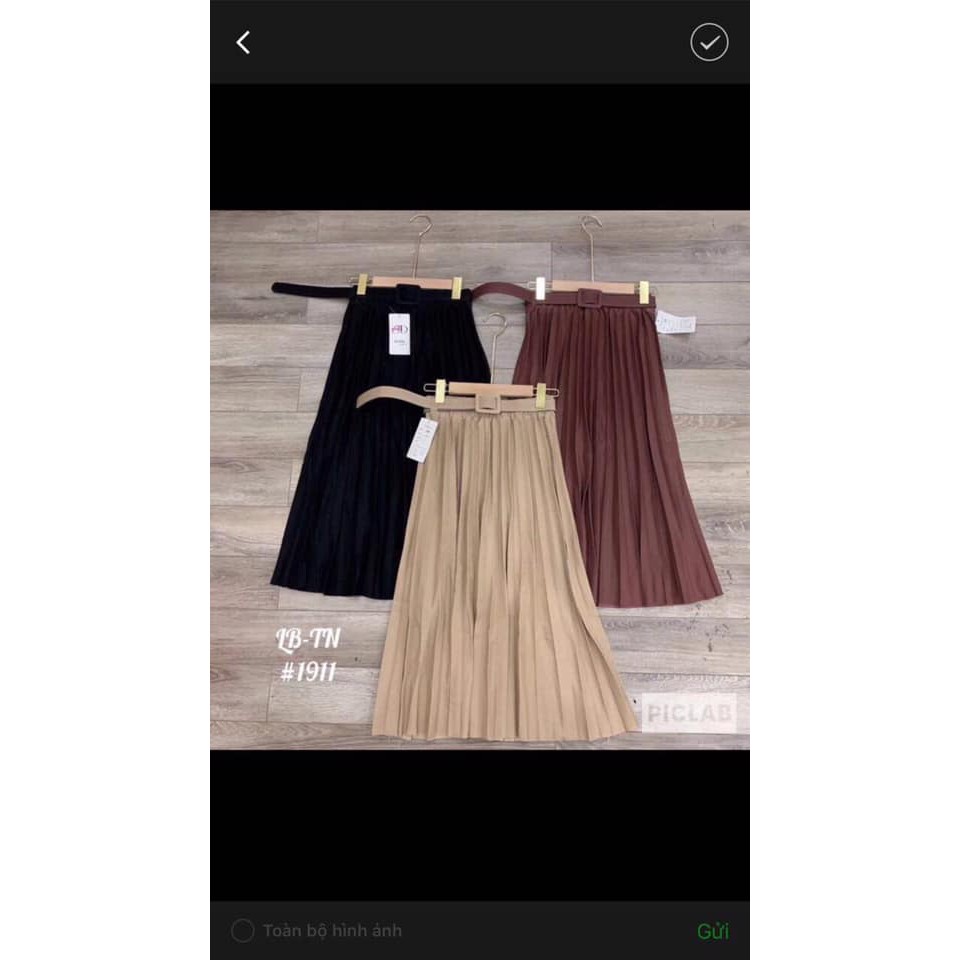 Chân váy xếp li dài 1911 ánh nhũ kèm đai (ảnh thật,video) | BigBuy360 - bigbuy360.vn