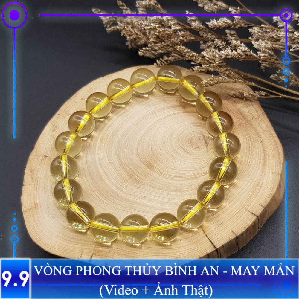 Vòng tay Phong thủy Vàng may mắn, tài lộc, bình an phù hợp Nam Nữ Mệnh Thổ, Kim - Đủ size 6,8,10 ly (mm)