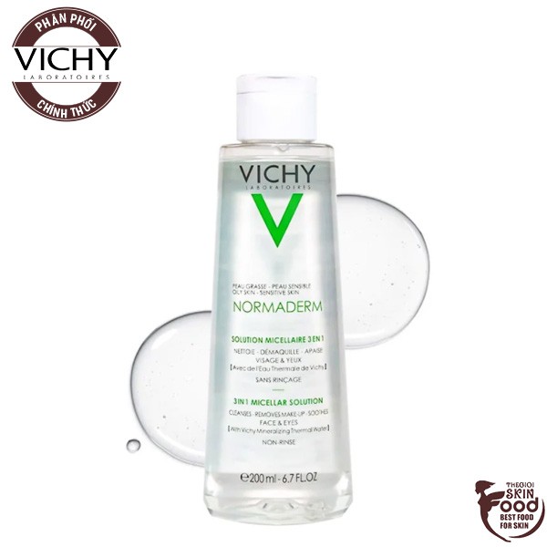 Nước Tẩy Trang Dành Cho Da Dầu Mụn Vichy Normaderm 3-in-1 Micellar Solution 200ml