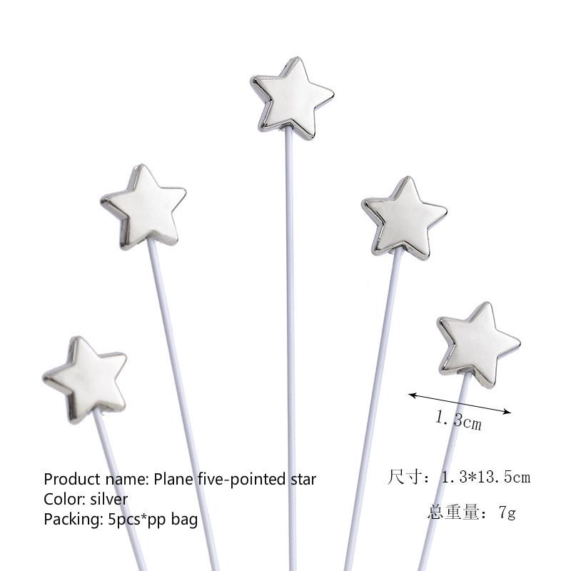 Phụ kiện trang trí bánh kem hình ngôi sao năm cánh bằng acrylic