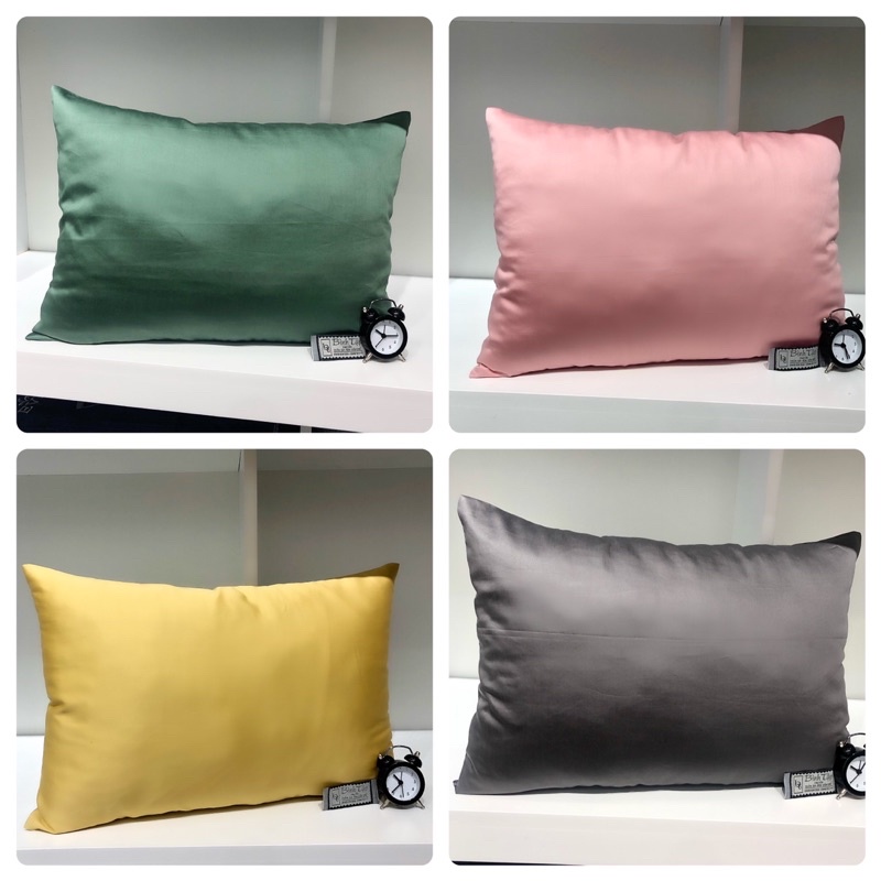 Vỏ Gối Nằm Cotton Satin Lụa 60s Trơn Màu Basic Có Khoá Kéo Size 35x50