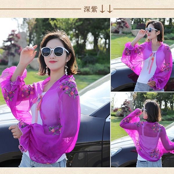 Áo Choàng Đi Biển Vải Voan Thêu Họa Tiết Thời Trang Mùa Hè Cho Nữ | BigBuy360 - bigbuy360.vn