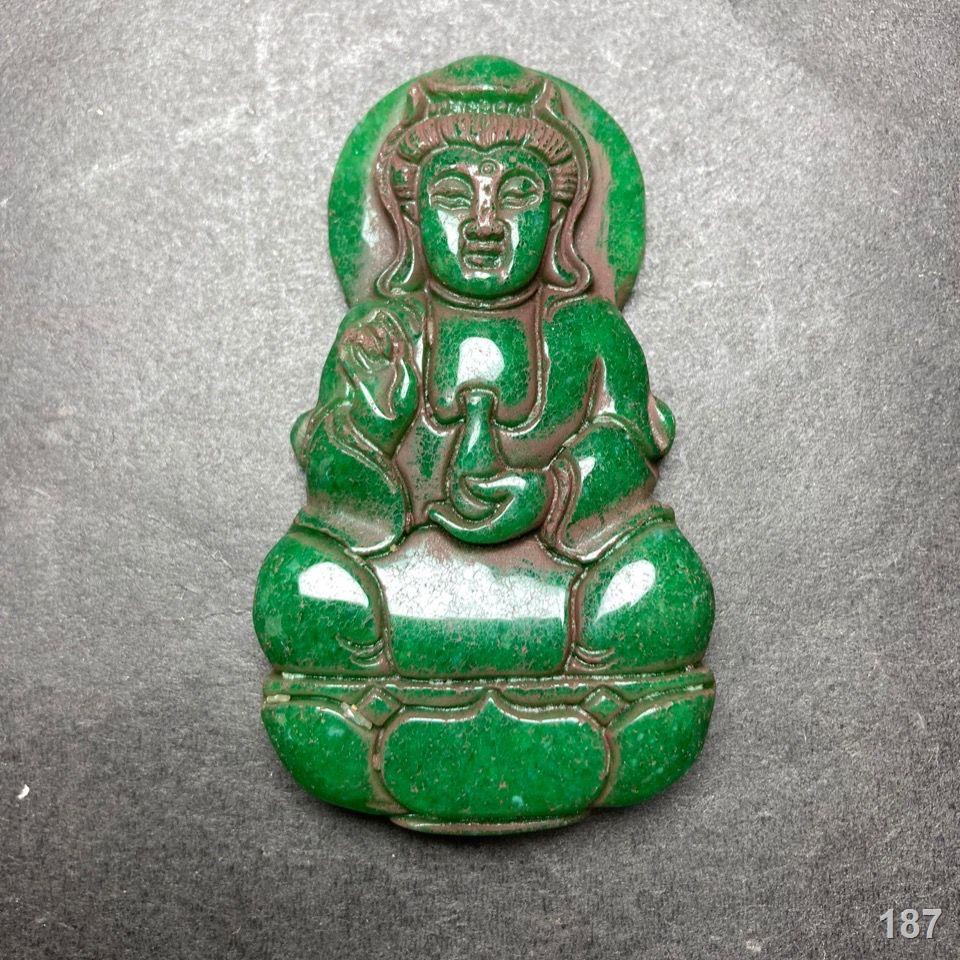 Jadeite Ngọc Quan Âm Mặt Dây Chuyền Đồ Cổ Bộ Sưu Tập Chính Hãng Cũ Tiết Kiệm Thị Trường Cung Cấp Bán Buôn Thủ Công
