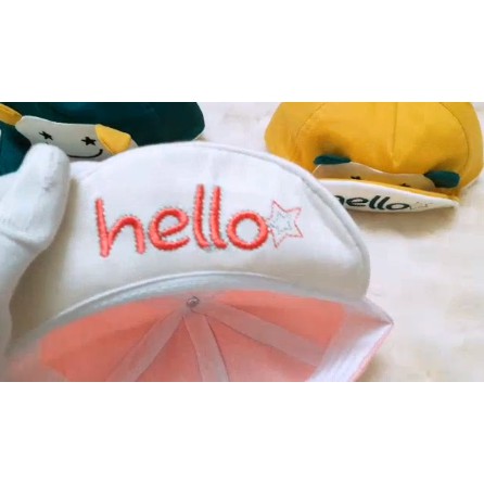 MŨ LƯỠI TRAI &quot;HELLO&quot; CỰC YÊU CHO BÉ TRAI, BÉ GÁI