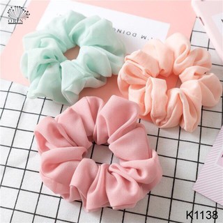 Dây buộc tóc, cột tóc vải scrunchies chiffon sang trọng Orin K1138