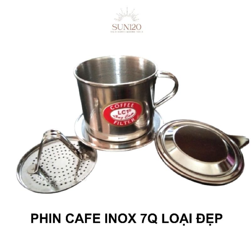 Phin cà phê inox 7Q lưới gài Long Cam hàng loại I | phin cafe | coffee filter