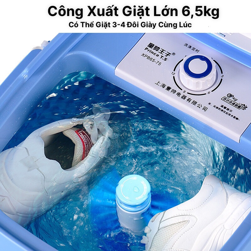 Máy giặt Mini đa năng giặt được cả giày và quần áo, vắt khô, khử khuẩn bằng công nghệ Blue Ag