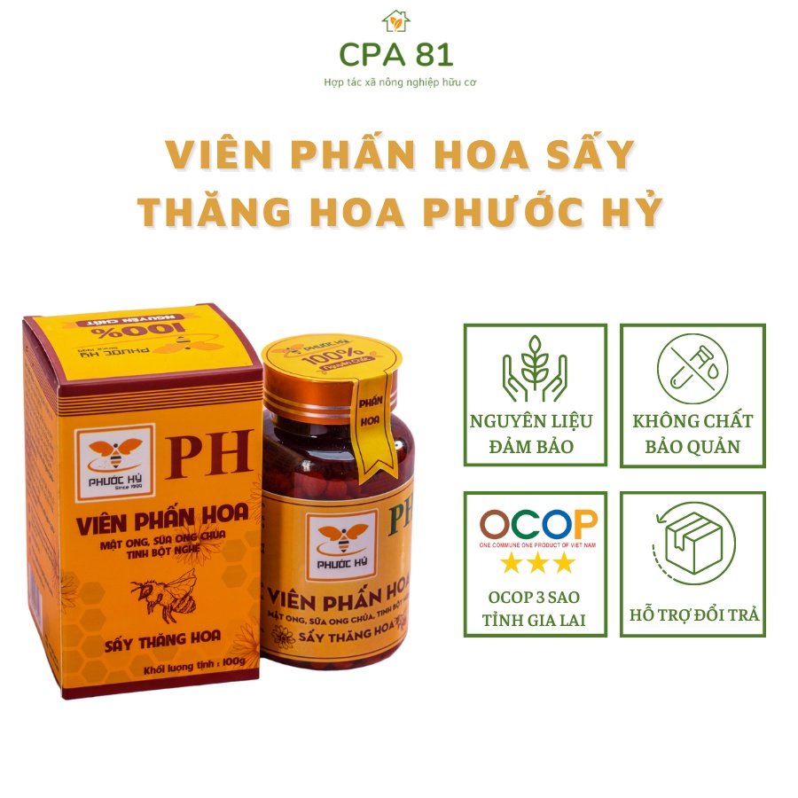 Viên mật ong phấn hoa sữa ong chúa sấy thăng hoa