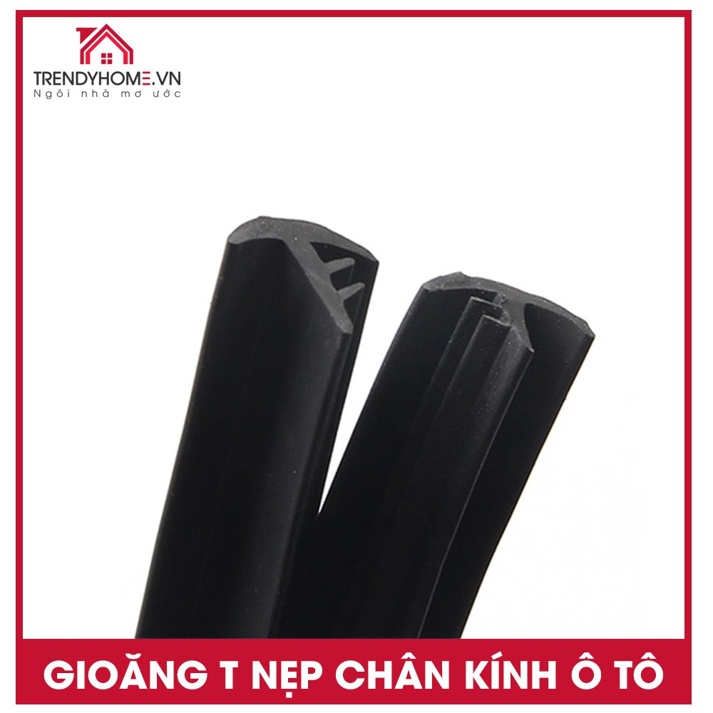 Bộ 1,6m Gioăng cao su chữ T nẹp chân kính lái ô tô, phù hợp mọi loại xe { Tặng que gài tiện lợi }