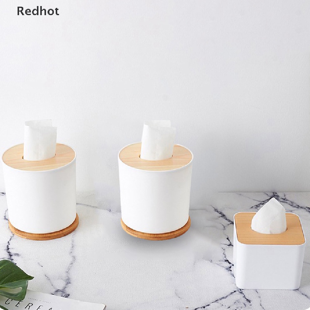 &lt; Redhot &gt; Hộp Đựng Khăn Giấy Vệ Sinh Bằng Gỗ Trơn