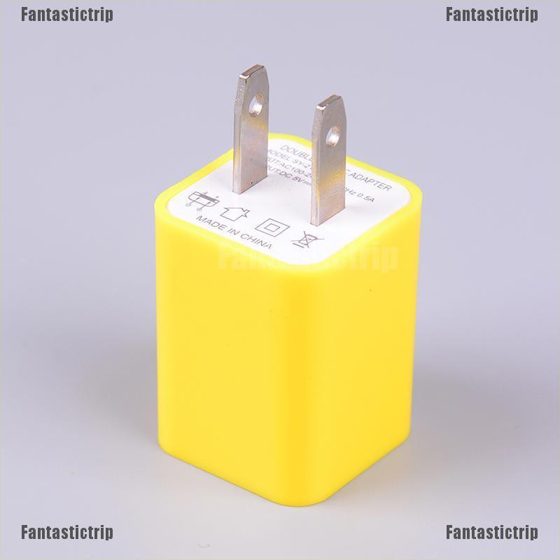 Fantastictrip US plug USB charging 2 port wall home travel AC charger adapter for smart phone