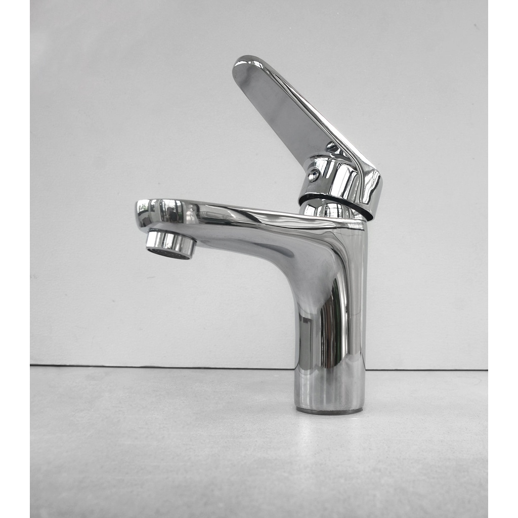 (Tặng kèm 2 dây cấp nước NL) Vòi Lavabo, vòi chậu rửa mặt nóng lạnh đồng thau mạ Crom sáng bóng phân loại 11cm và 14cm