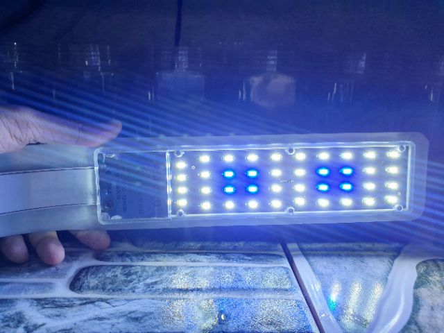 ĐÈN LED KẸP 1 BÊN HỒ CÁ TRẮNG XANH 15W CÓ ĐO NHIỆT ĐỘ DÀI 35W