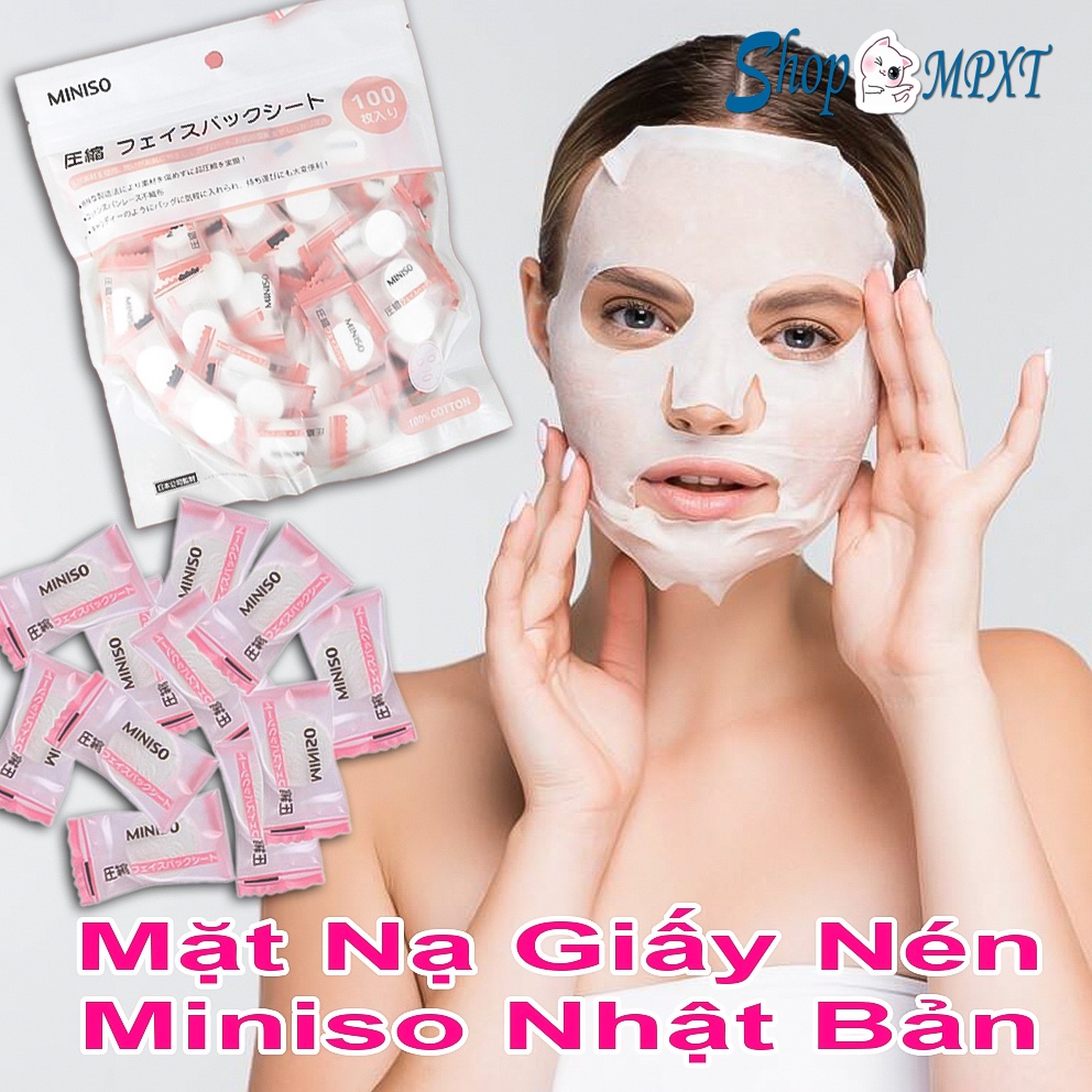 Mặt Nạ Giấy Nén Miniso Nhật Bản ❤️FREESHIP❤️ Mặt Nạ Nén Miniso Nhật Bản Cấp Ẩm Thải Độc