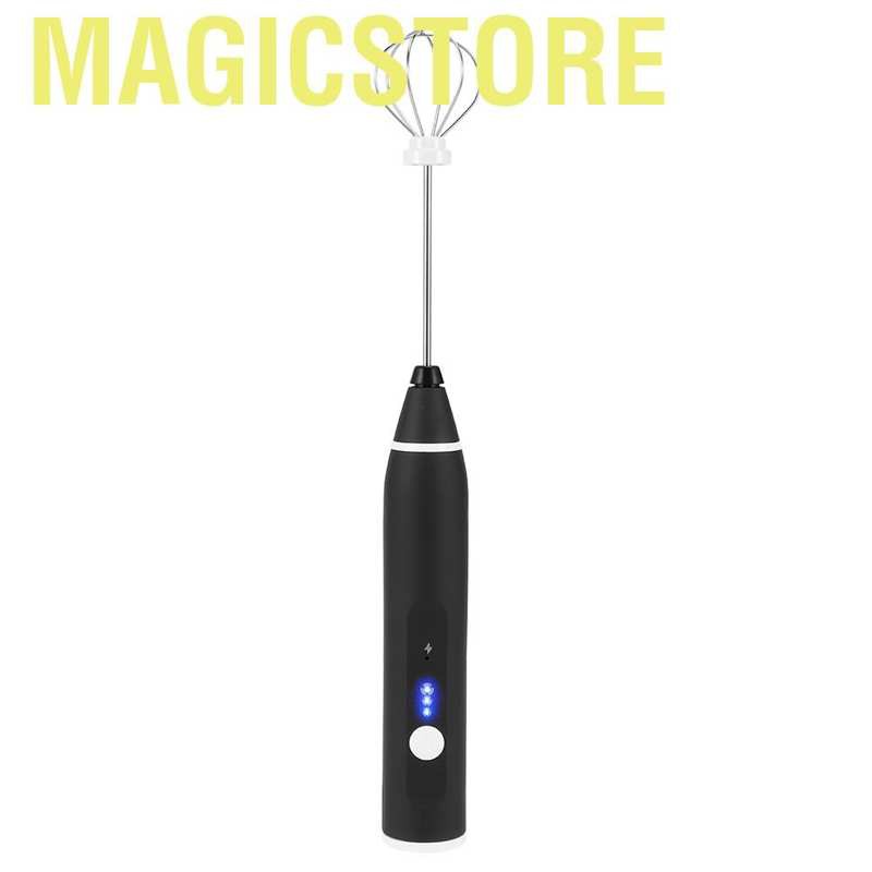 Magicstore Electric Milk Frother  3 Speed ​​Handheld Foam Machine USB Rechargeable with Double Whisk Coffee Egg Beater