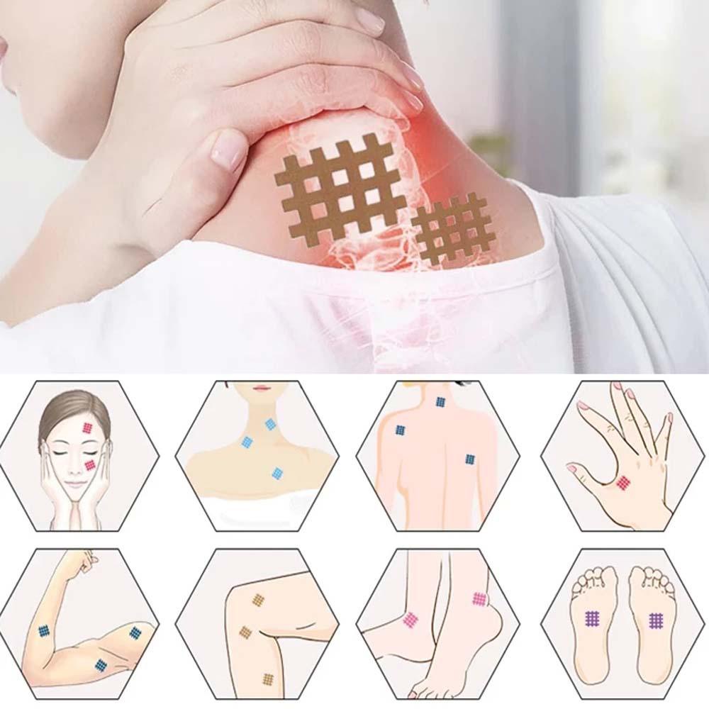PEWANY 1 Piece Muscle Tape Physiotherapy Pain Relief Stickers Cross Kinesiology Tape Therapy Kinesiology Accessories Sore Joints 2/6/8/9 Healthcare Acupuncture Points Spiral Cross Tape/Multicolor