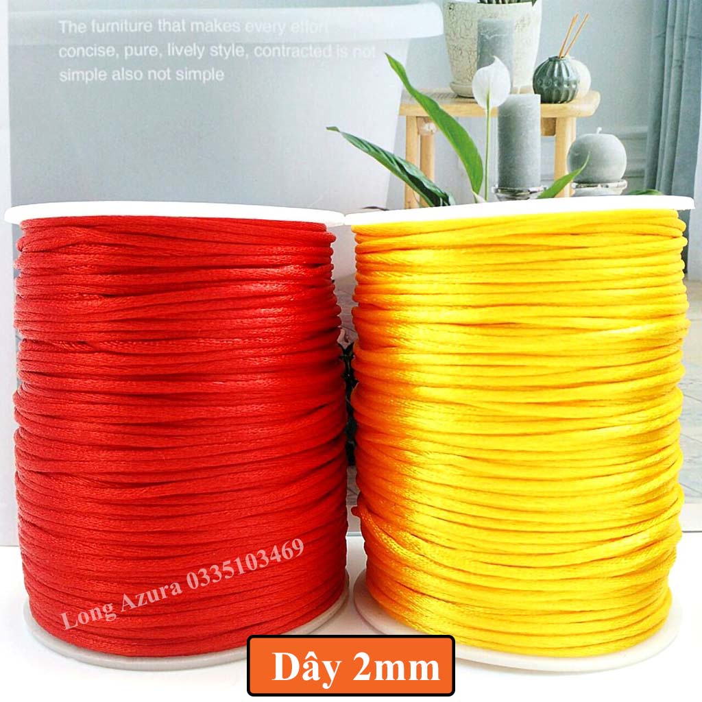 Dây làm vòng tay, Long Azura, đủ cỡ 1mm, 2mm, 2.5mm, vòng tay đôi, cặp, nam, nữ, handmade, chỉ đỏ, may mắn