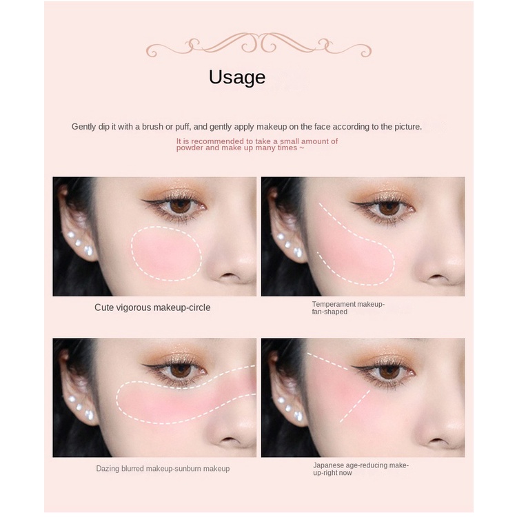 Phấn Má Hồng 3 Màu Sắc Lâu Trôi Trang Điểm Tự Nhiên