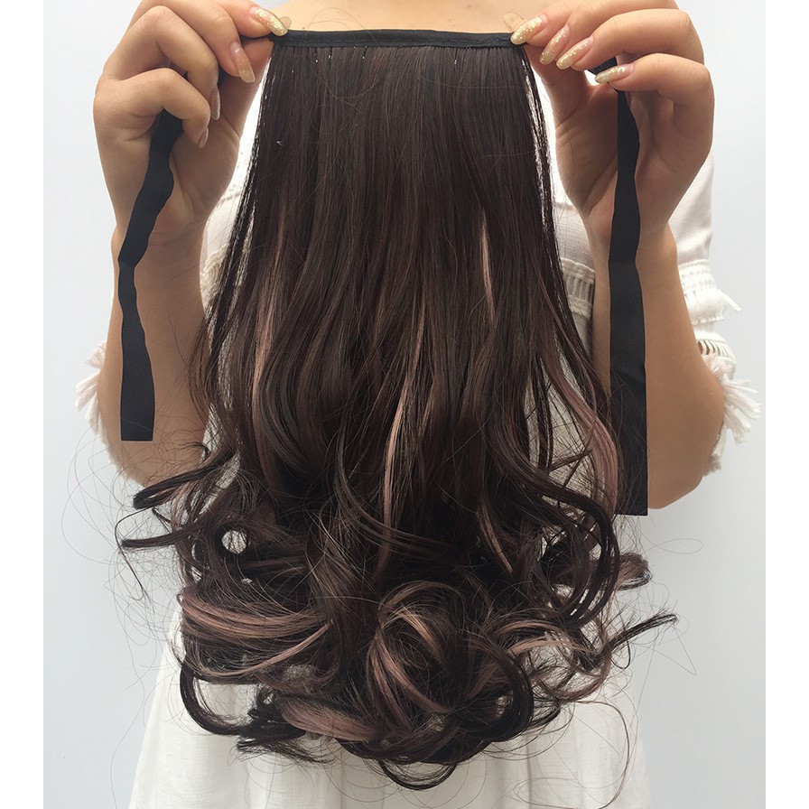 Tóc giả cột line khói 😍FREESHIP😍 Tóc cột line Xám khói 48cm