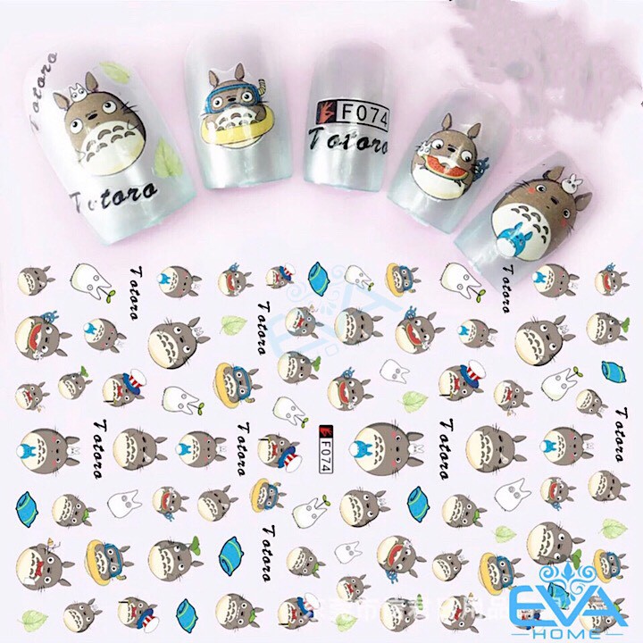 Miếng Dán Móng Tay 3D Nail Sticker Hoạt Hình Thú Totoro F074