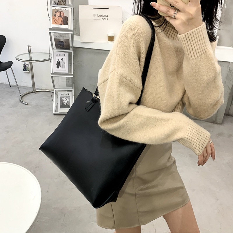 Túi tote IELGY đeo vai sức chứa lớn đơn giản thời trang phong cách phương Tây cho nữ
