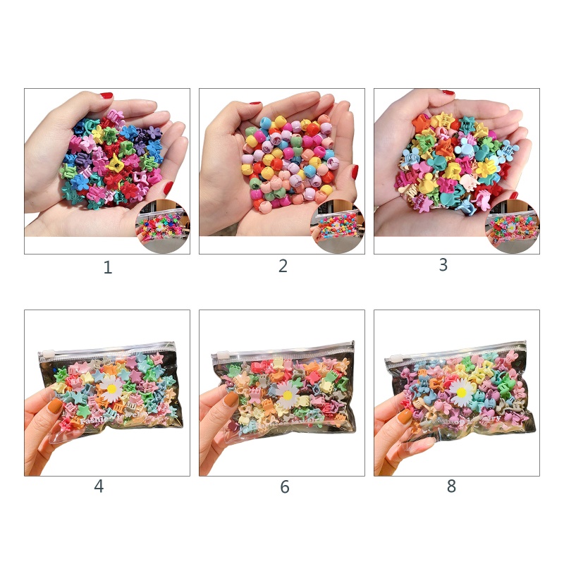 Set 50 Kẹp Tóc Càng Cua Mini Nhiều Màu Sắc YOUYO