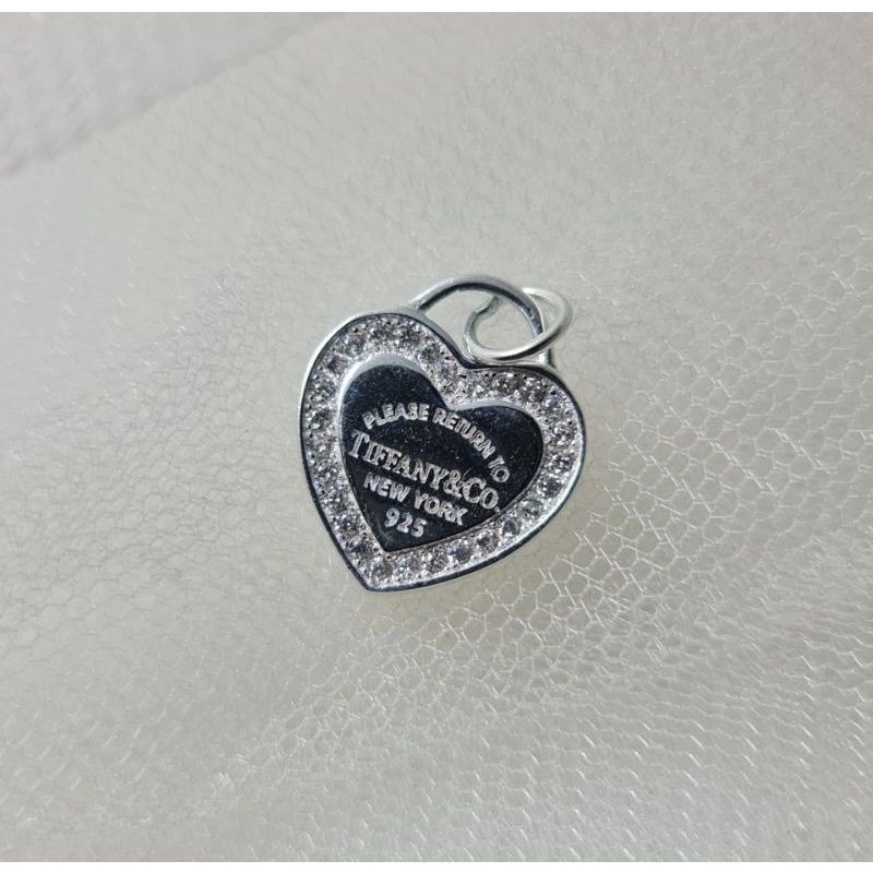 Mặt dây/ mặt charm tim bạc 925 Tiff