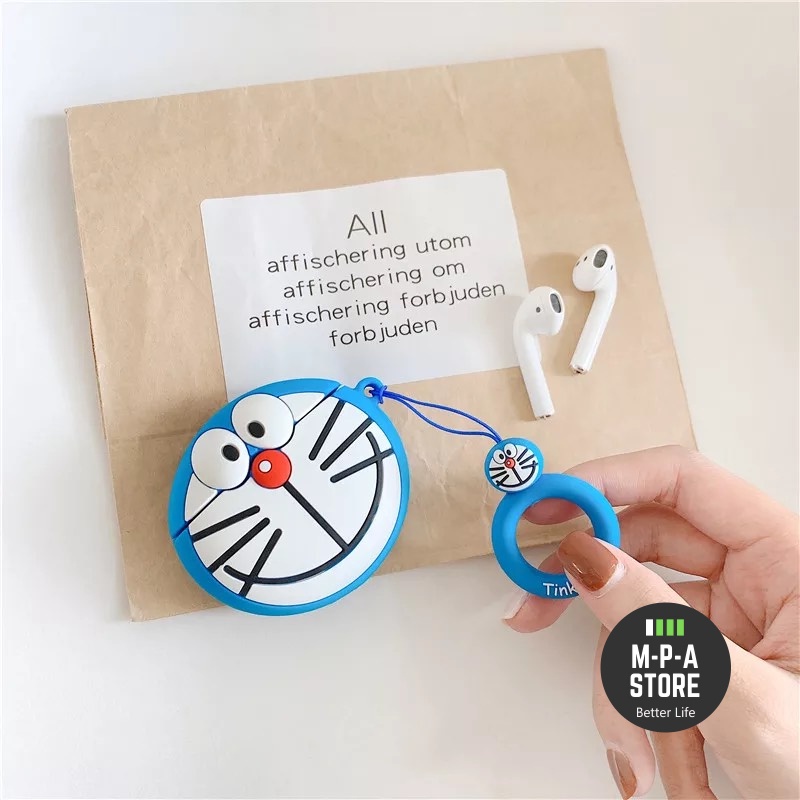 Case, vỏ, bao đựng ai nghe airpod 1 2 Pro nhựa dẻo chống va đập hình DOREMON