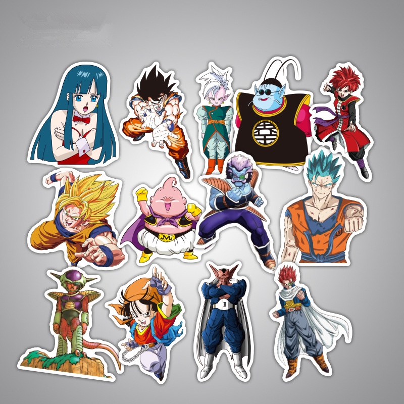 Bộ 36 miếng dán trang trí hình các nhân vật trong Dragon Ball cho Laptop ván trượt