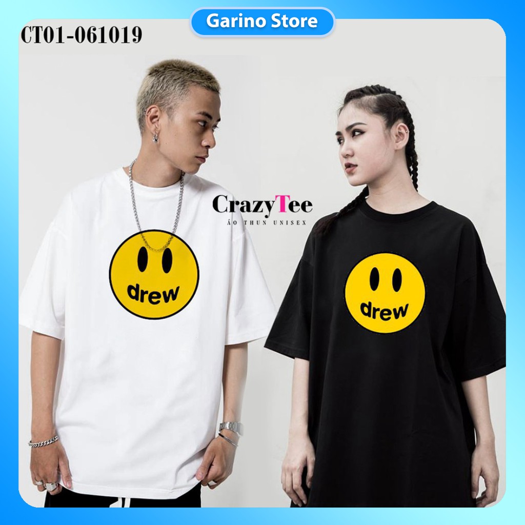 Áo thun nam nữ unisex ngắn tay không cổ đẹp Mặt Cười Drew Garino Store | BigBuy360 - bigbuy360.vn