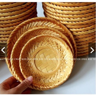 Tre tự nhiên- Mẹt tre hun khói mini -Mây tre đan việt