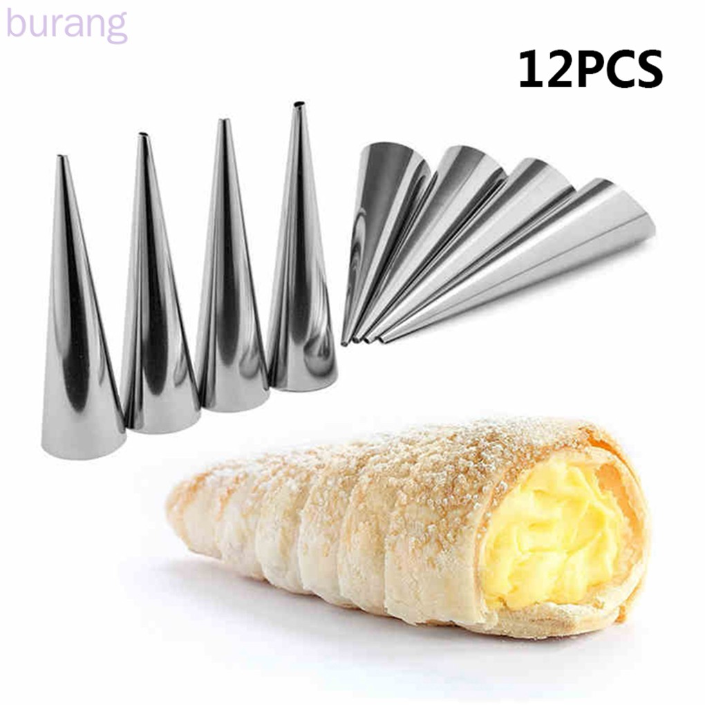 Set 5 / 12 Khuôn Làm Bánh Hình Nón Bằng Thép Không Gỉ