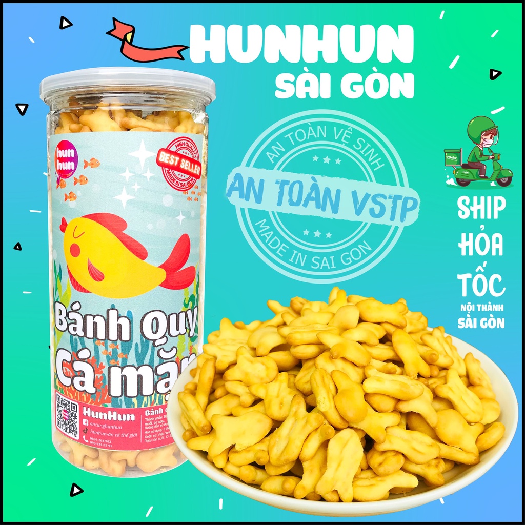 BÁNH QUY CÁ MẶN HunHun 250g đồ ăn vặt Sài Gòn Ngon Rẻ