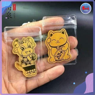 Miếng dán mèo thần tài trâu vàng hút tài lộc dán điện thoại rước lộc vào nhà