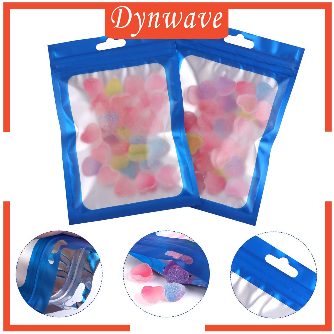 [DYNWAVE] 100pcs Mylar Foil Bags Resealable Food Container Packing Storing Sampling