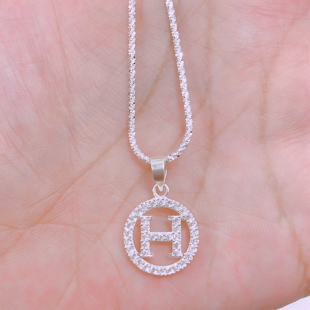 Dây chuyền xù mặt chữ H sang trọng LINH MIU SILVER