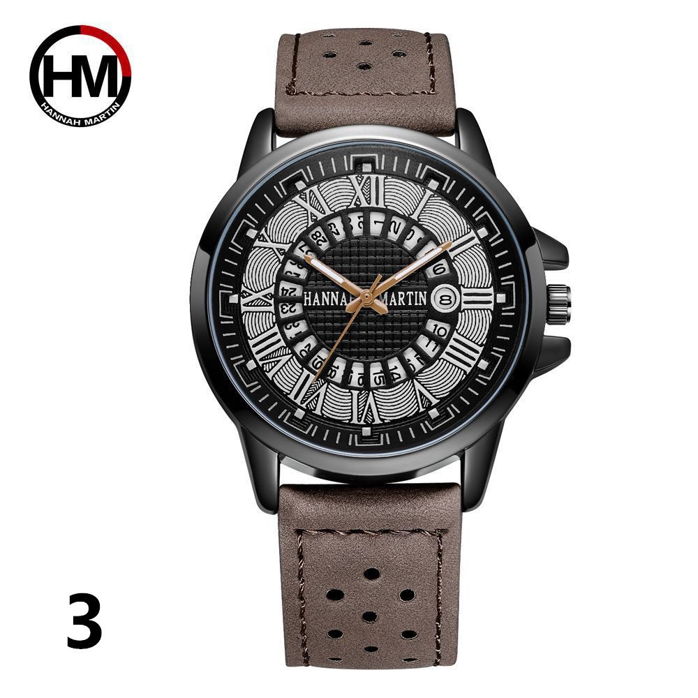 Mens Watches Sport Leather Men Waterproof Wristwatch