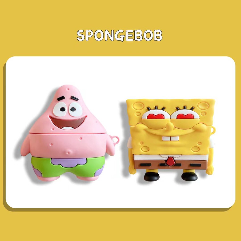 Vỏ Bảo Vệ Hộp Sạc Tai Nghe Airpods 1 / 2 / Pro Hình Spongebob Xinh Xắn | BigBuy360 - bigbuy360.vn