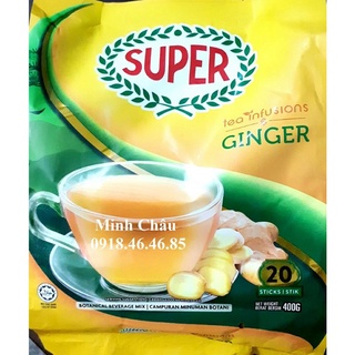 ( Mẫu mới) Trà gừng hòa tan super 400g( 20gx 20 gói)