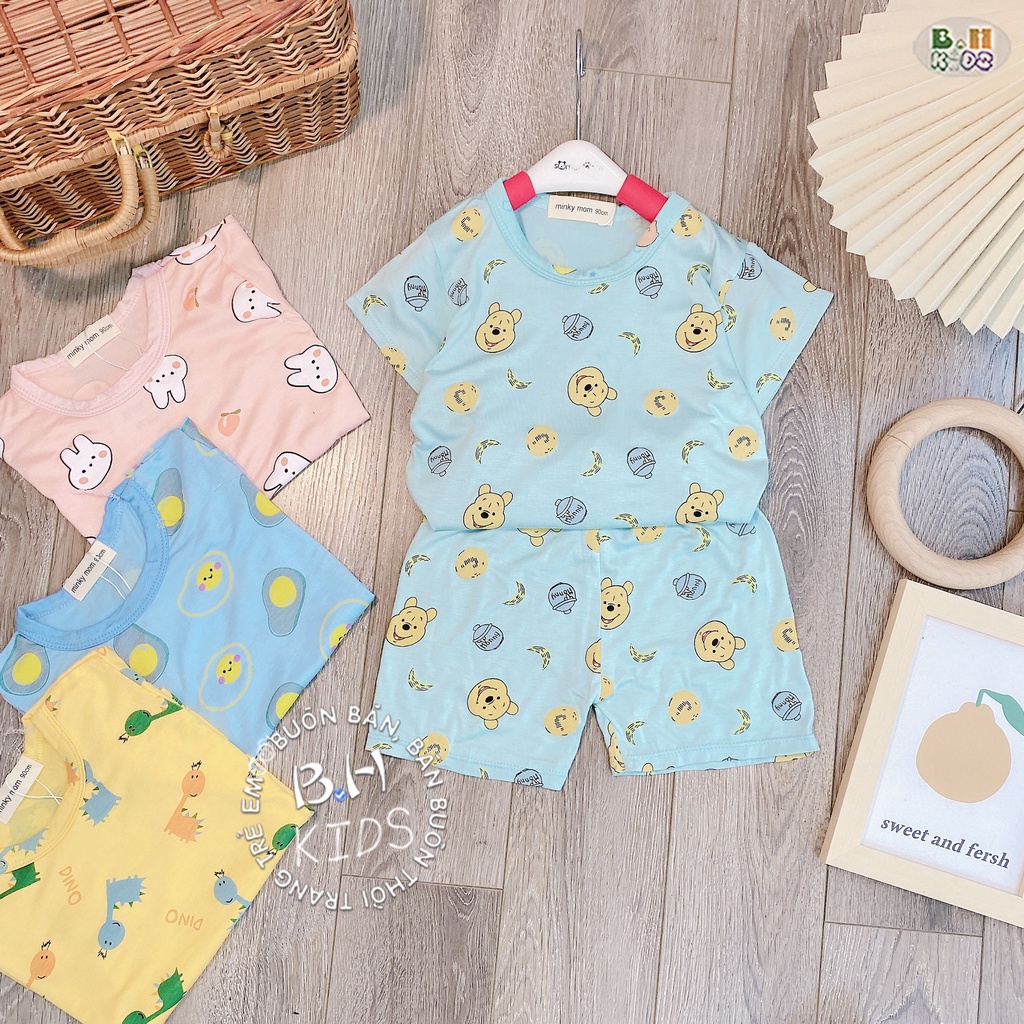 Bộ Đồ Cộc Tay Bé Trai, Bé Gái MinkyMom Sài Gòn Chất Thun Lạnh Hình Con Vật Dễ Thương, Đồ Bộ Hè Cho Bé Mặc Nhà - AN.KID