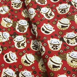 [Mã SKAMLTSM9 giảm 10% đơn 99K] Vải may túi PVC - Mèo may mắn Nhật