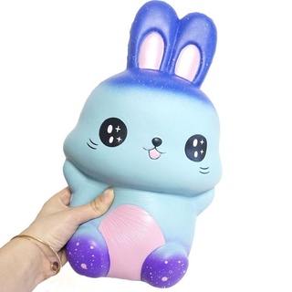 [30CM-ĐẠI KHỔNG LỒ] Squishy THỎ TAI DÀ Màu XANH GALAXY Đẹp Đại Khổng Lồ Chính Hãng