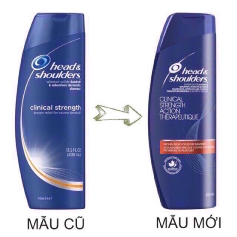 [ĐỦ MÀU] HEAD MỸ GIẢM GÀU, NẤM, DẦU GỘI HEAD & SHOULDERS MỸ CLINICAL STRENGTH 400ML