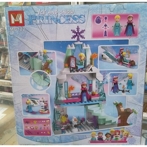 Lắp ghép xếp hình lego MG122 lâu đài công chúa Princess Elsa 314 chi tiết món quà tuyệt vời dành cho gái yêu