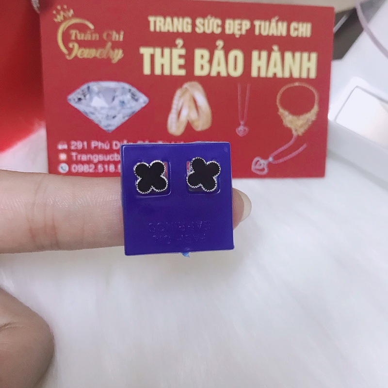 FREESHIP Khuyên Tai Nữ, Bông Tai Bạc Hình Cỏ Bốn Lá Cá Tính, Mang Lại May Mắn