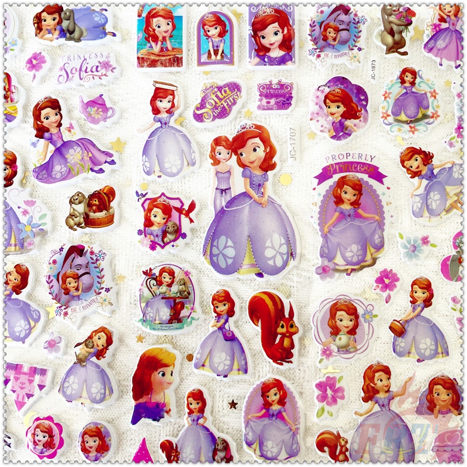 ▶ Set 5 Tấm Hình Dán Phần Thưởng Tự Làm Sofia The First Q-1 ◀ Miếng Dán PVC 3D Chống Thấm Nước Chất Lượng