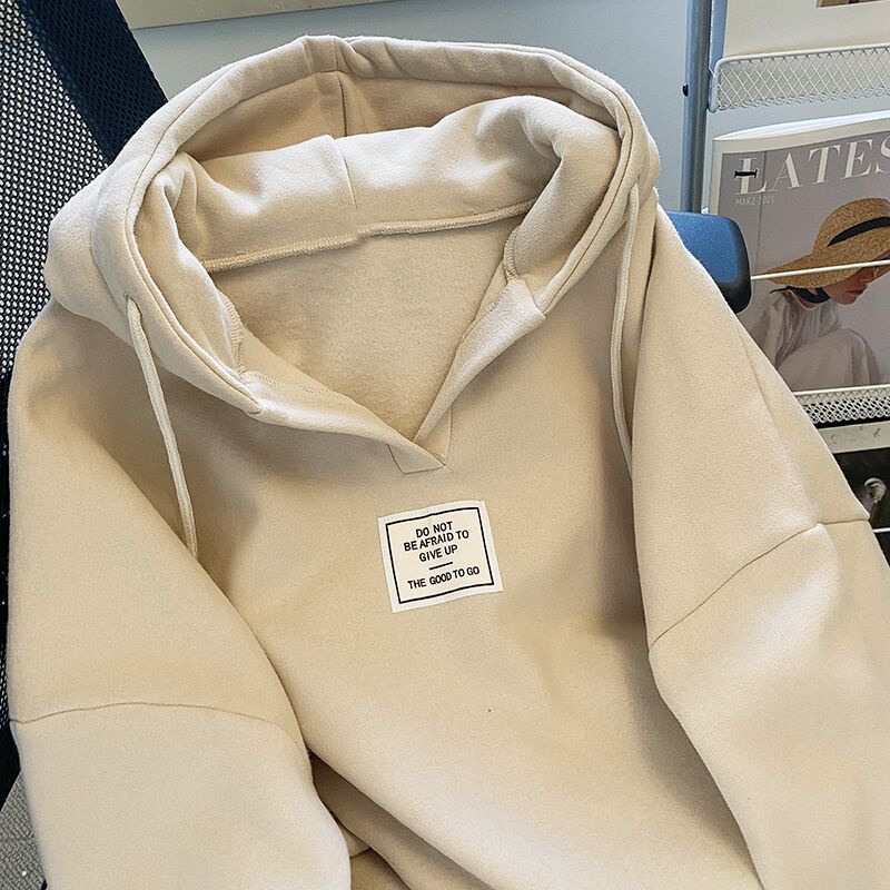 Áo hoodie ZHELIHANGFEI tay dài theo phong cách Preppy ngọt ngào dễ phối đồ