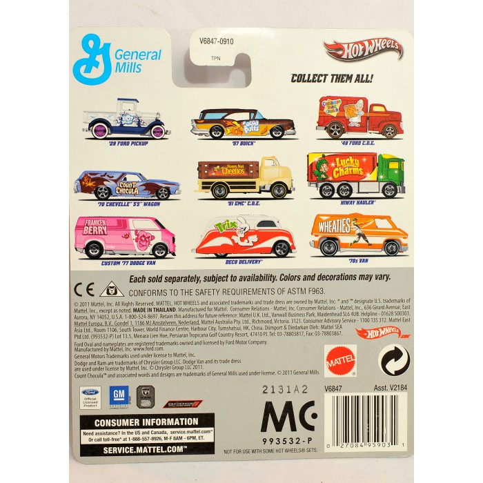 Nhiều mẫu Xe hot wheels sưu tầm 2011 general mills