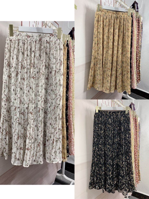 Chân váy hoa nhí vintage dập ly Ulzzang 🌸 CV6622 Hàng Quảng Châu | BigBuy360 - bigbuy360.vn