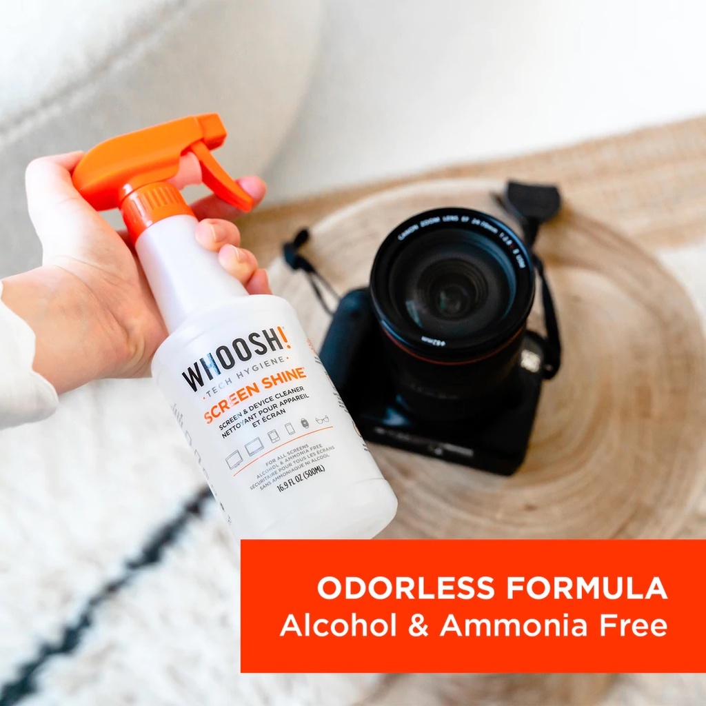 WHOOSH nước lau vệ sinh màn hình mắt kính cao cấp - 500ml kèm 1 khăn
